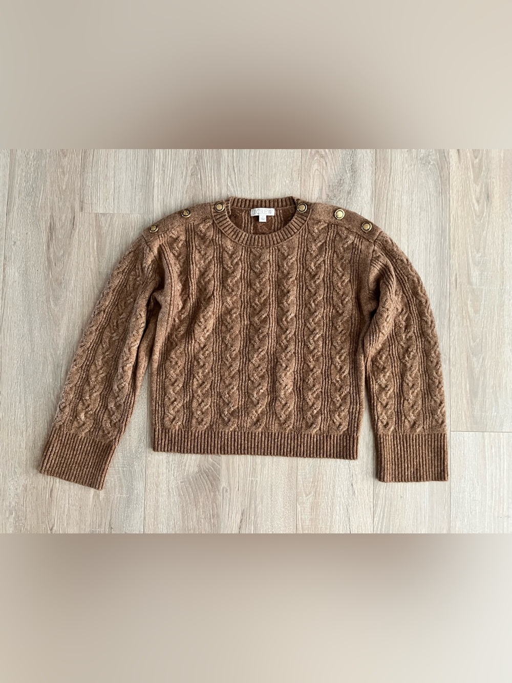 J. Crew Women’s Cable-knit sweater with buttons in Supersoft yarn - Size Small